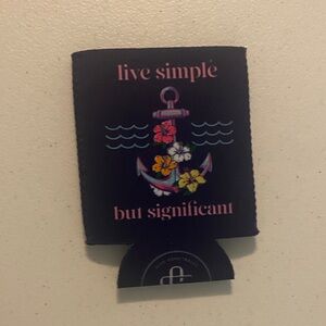 Live Simple But Significant Floral Anchor Simply Southern Can Cooler- Black